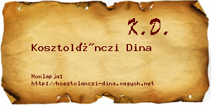 Kosztolánczi Dina névjegykártya